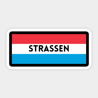 Strassen City in Luxembourg Flag Colors Sticker